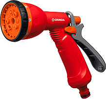 GRINDA P-8, 8 режимов, курок сзади, пластиковый, поливочный пистолет (8-427370)