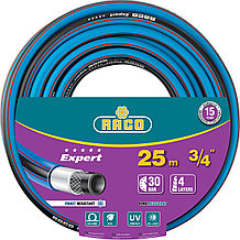 RACO EXPERT, 3/4″, 25 м, 30 атм, четырёхслойный, армированный, поливочный шланг (40302-3/4-25)
