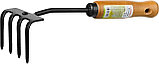 GRINDA ProLine 64х100х270 мм, 4-х зубые, деревянная ручка, садовые грабли (421515), фото 2