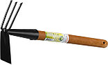 GRINDA ProLine 113х100х575 мм, 3 зубца, деревянная ручка, мотыга-рыхлитель (421517), фото 2