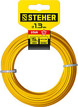 STEHER ЗВЕЗДА, 1.3 мм, 15 м, леска для триммера (75010-1.3)