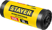 STAYER HEAVY DUTY, 300 л, 10 шт, черные, особопрочные, строительные мусорные мешки (39157-300)