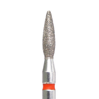 Алмазная фреза ПЛАМЯ (красная, мягкий абразив, D2.3, L080) 856.104.243.080.023, КМИЗ, Казань