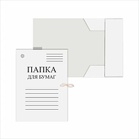 ПАПКА ДЛЯ БУМАГ С ЗАВЯЗКАМИ, БЕЛАЯ DOLCE COSTO, 440 Г/М2, НЕМЕЛОВАННЫЙ КАРТОН