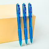 Ручка шариковая автоматическая DELI ARRIS, синяя, 0,7 мм, с резиновым грипом, синий корпус, пластик, фото 6