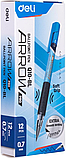 Ручка шариковая DELI ARROW Pro, синяя, 0,7 мм, с рифленым резиновым грипом, пластик, фото 9