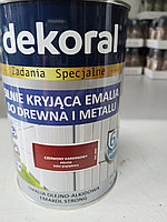 Эмаль Dekoral Emakol Strong масляно-фталевая 0,9л красный карминовый RAL 3002