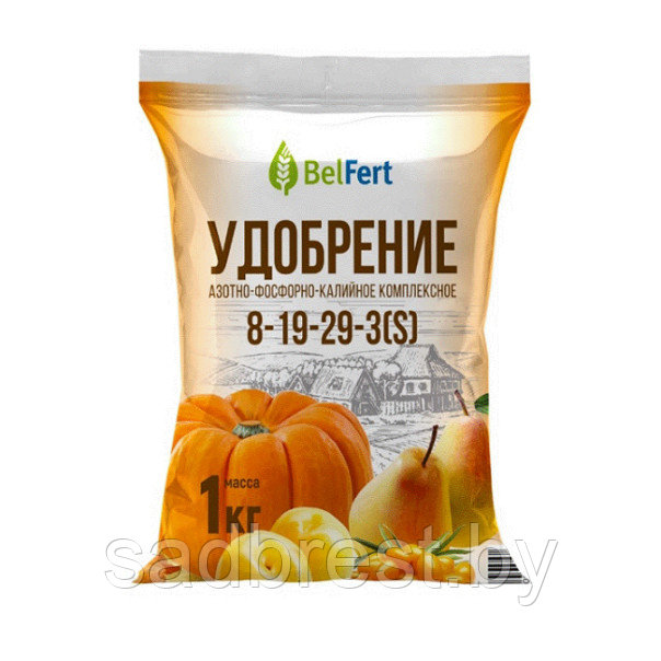 Удобрение Осеннее Азотно-фосфорно-калийное АФК 8-19-29-3 (S), 1 кг