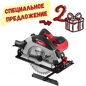 Циркулярная пила WORTEX CS 2175 в кор. 1900 Вт, 210 мм, до 75 мм (макс. глуб. пропила в дереве (90°/45°) 75/53