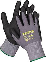 KRAFTOOL PRECISION, XL (10), эластичные перчатки для точных работ, вспененное нитриловое покрытие, 15 класс