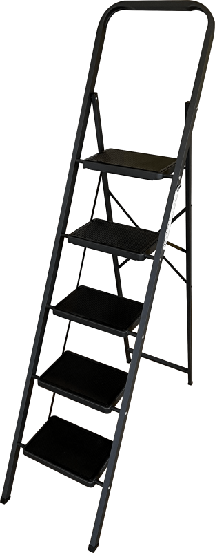 Лестница-стремянка Алюмет МК 805С (30*20, 5-х ступ., сталь, антискольз. накладки, широкая ступень)