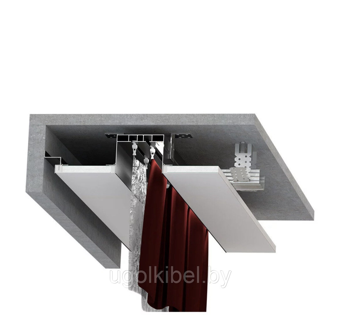 Карниз скрытый КС-69 для гипсокартона черный 3,2м.