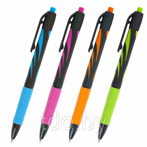 Ручка шариковая автоматическая BRAUBERG ULTRA-RT NEON, СИНЯЯ, 0,7 мм