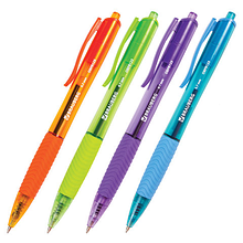 Ручка шариковая масляная автоматическая с грипом BRAUBERG "Fruity RD", СИНЯЯ, корпус ассорти, узел 0,7 мм