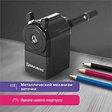 Точилка механическая BRAUBERG "JET", металлический механизм, корпус черный, 229566, фото 3