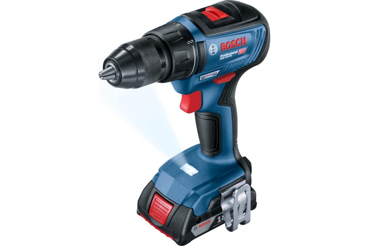 Дрель-шуруповерт бесщеточная Bosch GSR 18V-50 Professional (50 Нм, без АКБ) 06019H5000