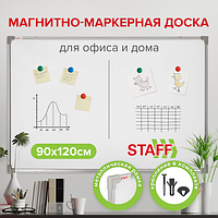 Доска магнитно-маркерная 90×120 см, металлическая рамка, STAFF ECO, 238138