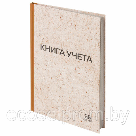 Книга учета 96 л., клетка, твердая, крафт, типографский блок, А4 (200×290 мм), STAFF, 126500