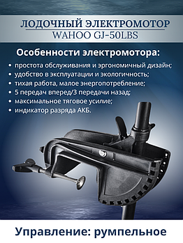 Лодочный электромотор Wahoo GJ-50lbs