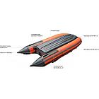 Надувная лодка Roger ЗЕФИР 3300 НДНД Оранжевый с тёмно-серым, фото 4