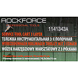 Тележка инструментальная 3-х полочная RockForce RF-1141343A (350Х770Х760мм, размеры полок-60х350х700мм), фото 5