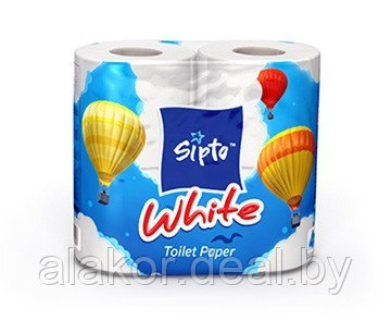 Бумага туалетная, белая «Sipto White» (4шт./уп. ) - фото 1 - id-p1083420