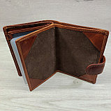 Кошелёк бумажник с автодокументами и паспортом рыжий 302В-11brown, фото 5