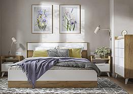 Спальня Ирис (Комплект 1) - Белый Шагрень / Дуб Крафт золотой (Стендмебель)