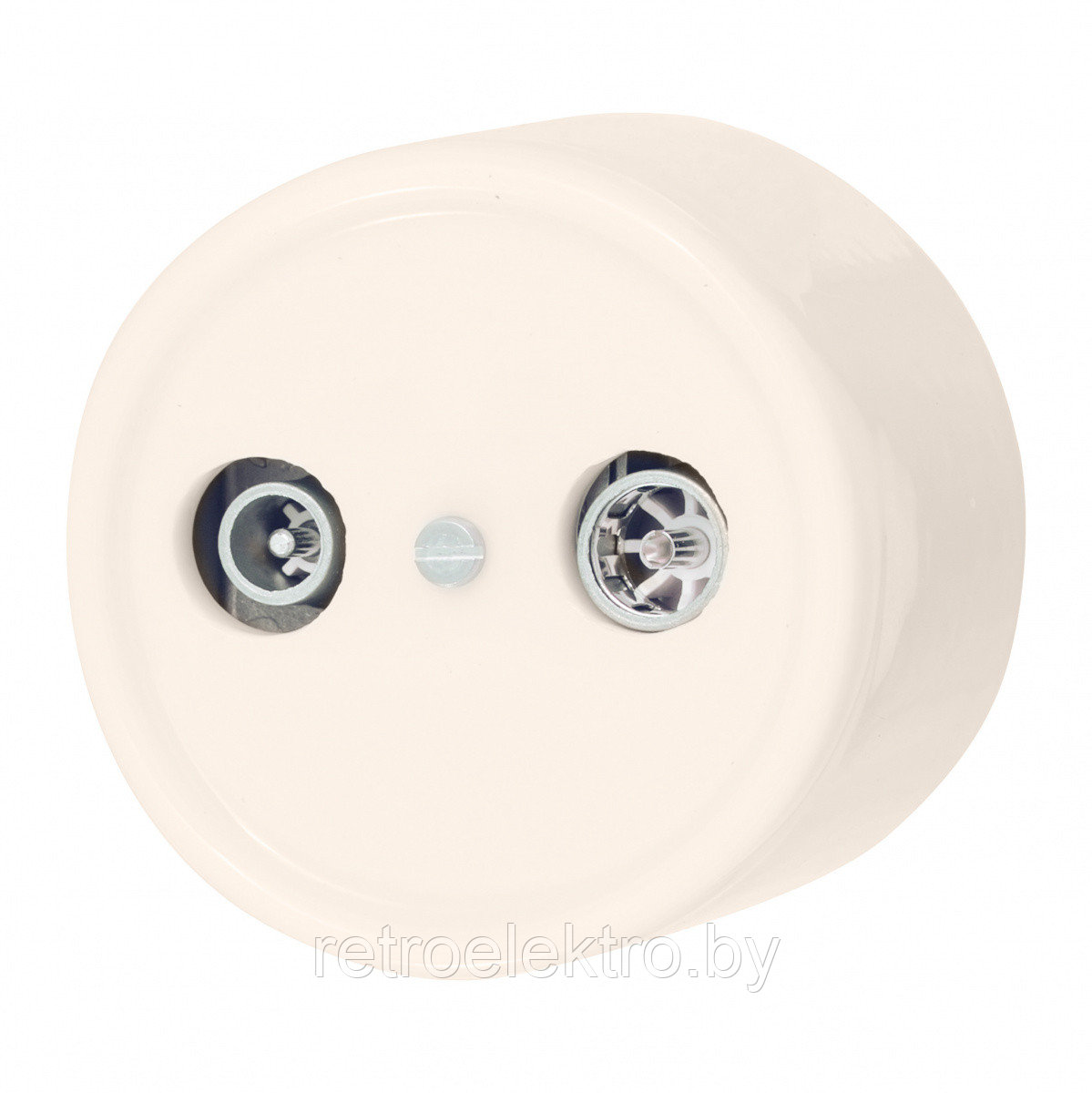 Розетка TV оконечная двойная, Песочное золото