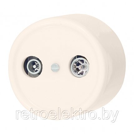 Розетка TV оконечная двойная, Песочное золото, фото 2