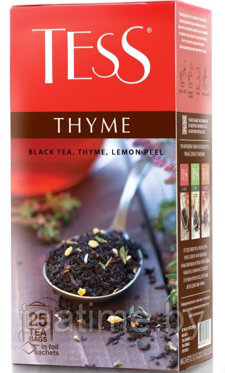 Чай Тесс THYME в пакетиках из фольги 25шт. (Черный чай с чабрецом и цедрой лимона)