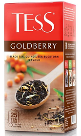 Чай Тесс GOLDBERRY в пакетиках из фольги 25 шт.(Черный чай с айвой и ароматом облепихи )