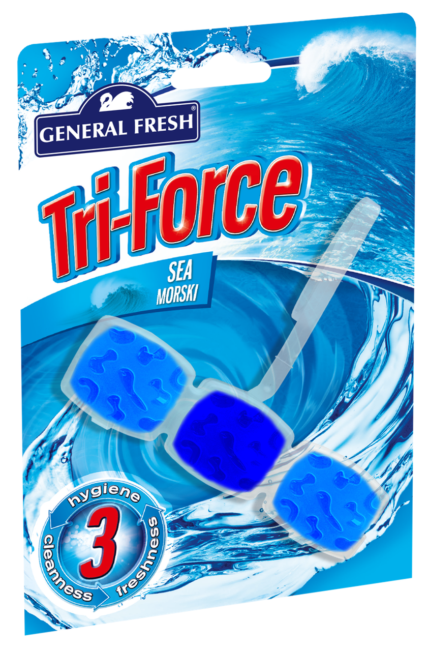 Освежитель для ароматизации туалета KOSTKA WC "TRI-FORCE" GENERAL FRESH море