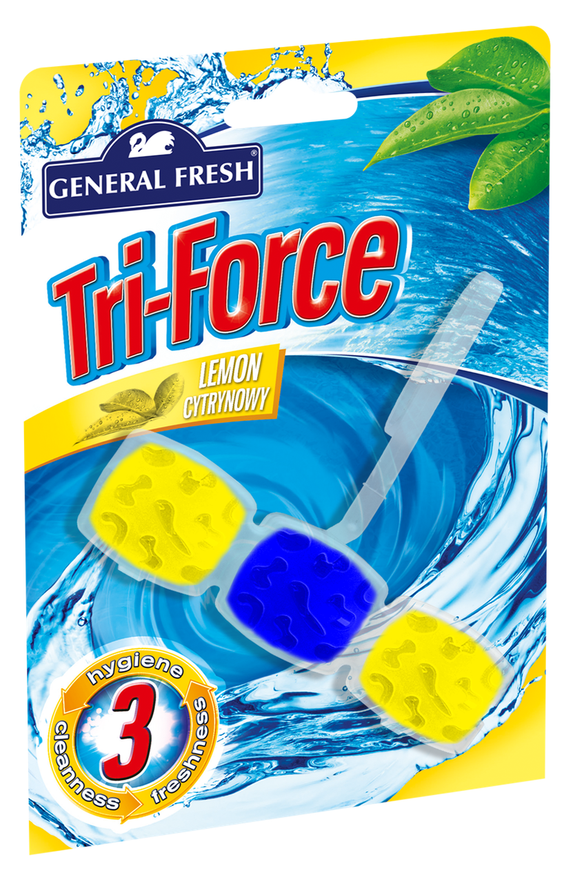 Освежитель для ароматизации туалета KOSTKA WC "TRI-FORCE" GENERAL FRESH лимон