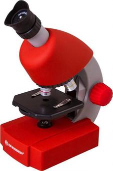 Детский микроскоп Bresser Junior 40x-640x школьный набор монокулярный красный мир учебный для школьников