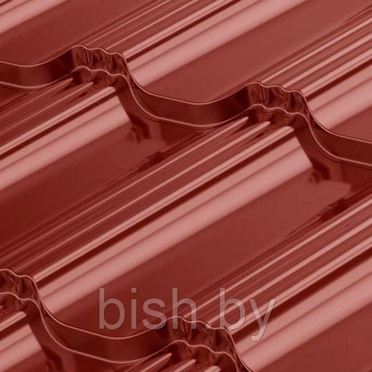 Металлочерепица модульная RoofArt Arctica, GreenCoat Pural BT, 0,53мм, скрытое крепление, кирпичный красный