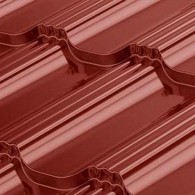 Металлочерепица модульная RoofArt Arctica, GreenCoat Pural BT, 0,53мм, скрытое крепление, кирпичный красный