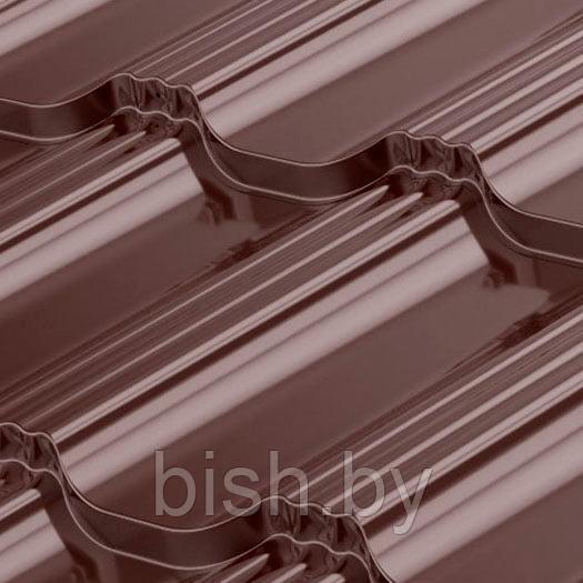 Металлочерепица модульная RoofArt Arctica, GreenCoat Pural BT, 0,53мм, скрытое крепление, коричневый