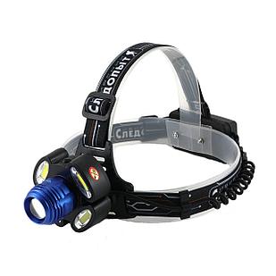 Фонарь налобный "СИБИРСКИЙ СЛЕДОПЫТ-Стильб", 1 LED + 4 COB, zoom, аккум. 220В/60/