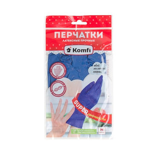 Перчатки латексные прочные Komfi,  1 пара