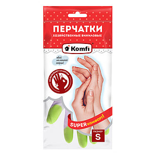Перчатки ПВХ (виниловые) хозяйственные Komfi,  1 пара
