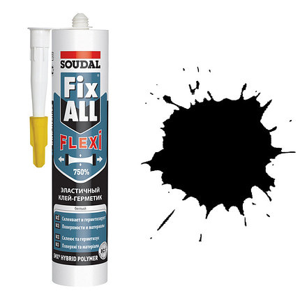 Клей-герметик гибридный Soudal Fix All Flexi черный 290 мл, фото 2