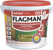 Грунтовка ВД-АК-09 белая FLAGMAN 09 интерьерная укрывистая 5,0 л (7,0 кг), фото 2