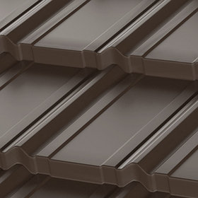 Металлочерепица модульная RoofArt Nordica, GreenCoat Pural BT, 0,53мм, скрытое крепление, темно-коричневый