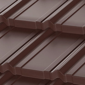 Металлочерепица модульная RoofArt Nordica, GreenCoat Pural BT, 0,53мм, скрытое крепление, коричневый