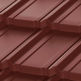 Металлочерепица модульная RoofArt Nordica, GreenCoat Pural BT, 0,53мм, скрытое крепление, кирпичный красный