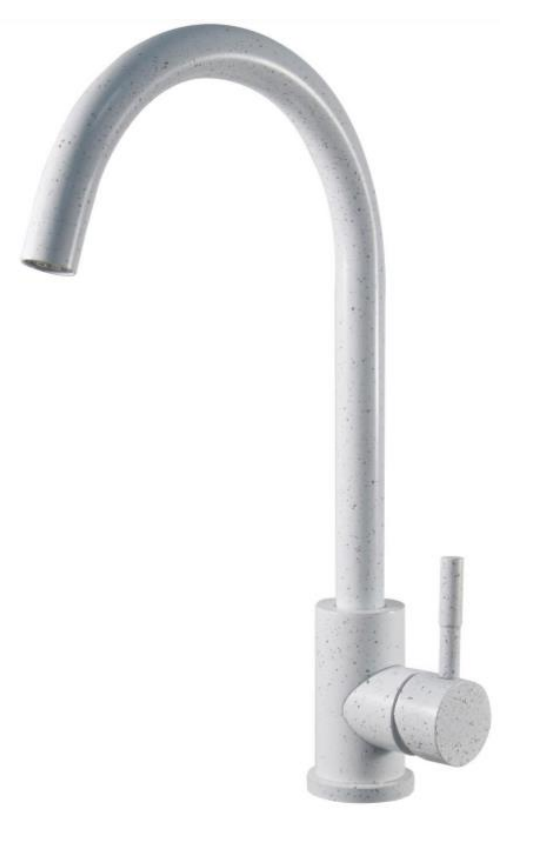 Смеситель для кухни, R-излив, White, арт. K45 White