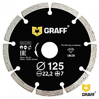 Алмазный диск по бетону и камню  125х7х2,0х22,23 мм GRAFF