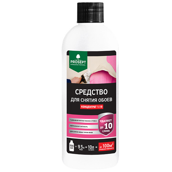 PROSEPT Средство для снятия обоев, концентрат  1:19 / 0,5 л готовый состав