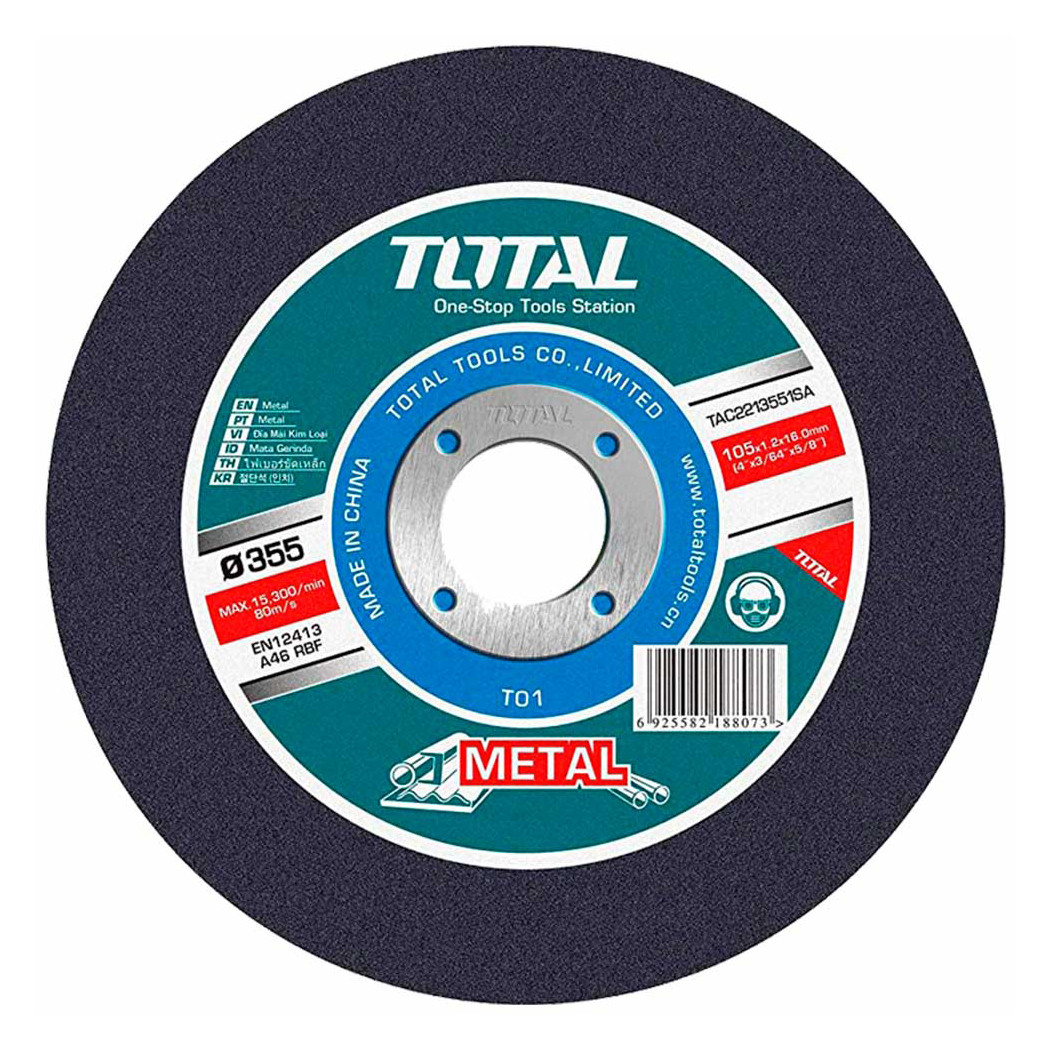 Круг отрезной 355x3,0x25,4 мм по металлу TOTAL TAC2213551